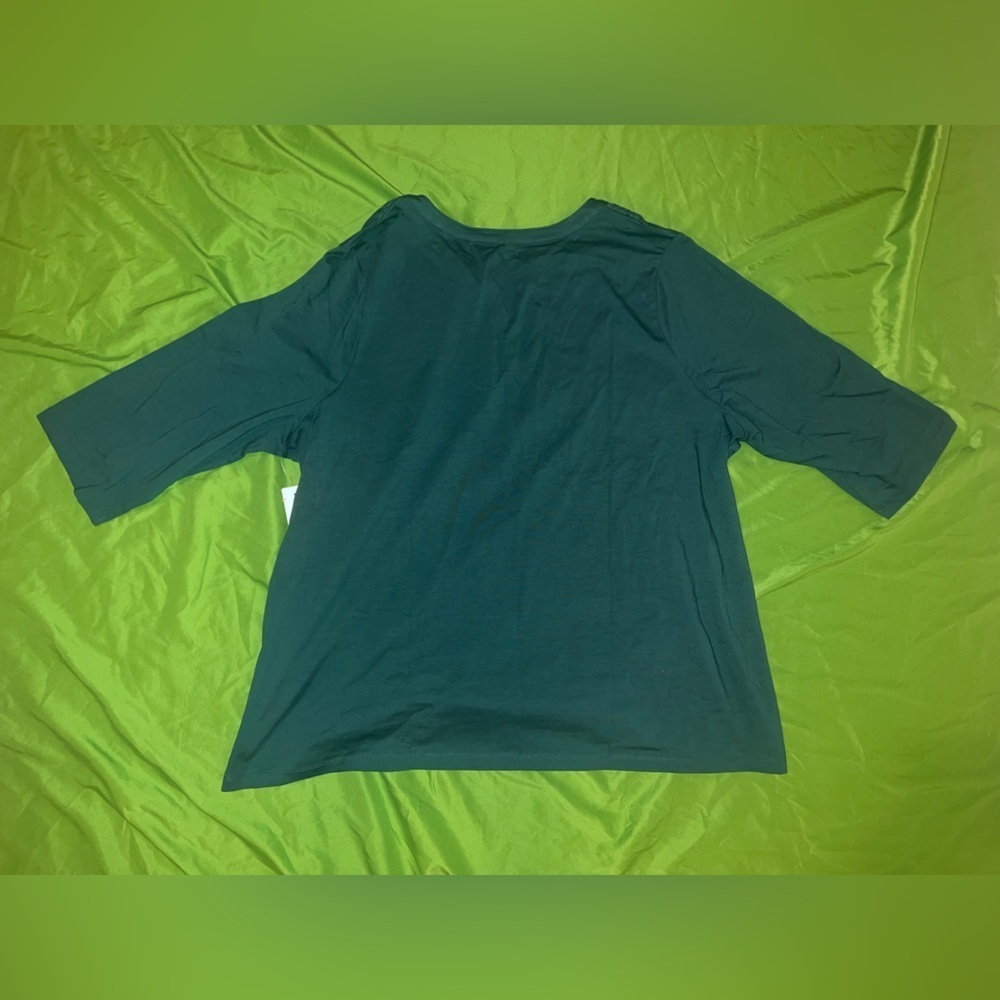 NWT Catherines Vibrant Teal 3/4 Sleeve Blouse size 2X - Picture 3 of 9